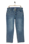 Democracy Slim Straight Raw Hem Jeans In Mid Blue Artisinal