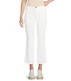 Democracy Slimming Kick Flare With Double Layer Fray Hem In White In White