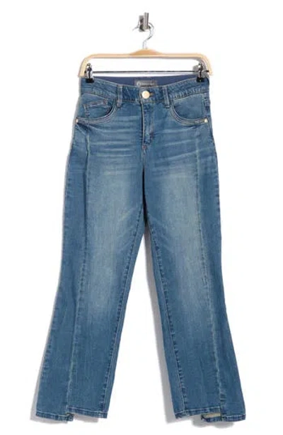Democracy Step Hem Barley Bootleg Jeans In Mid Blue Artisinal