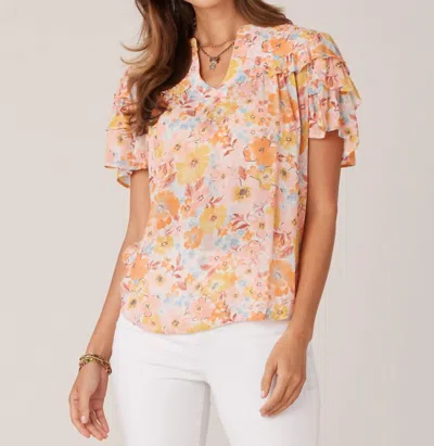 Democracy Strawberry Floral Top In Multi
