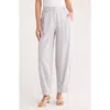 Democracy Stripe Ankle Barrel Leg Pants In Gray