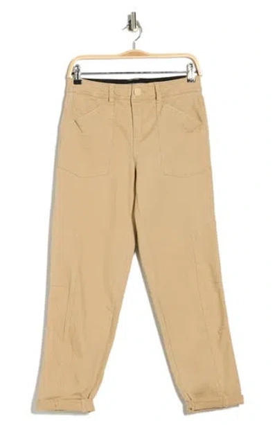 Democracy Tapered Side Panel Straight Leg Jeans In Brown