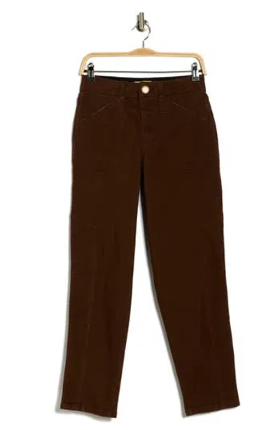 Democracy Tapered Side Panel Straight Leg Jeans In Brown