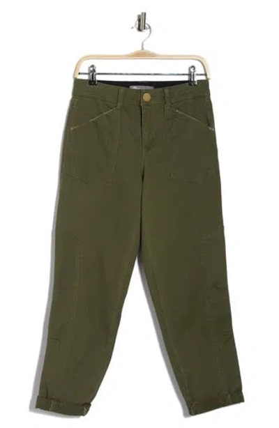 Democracy Tapered Side Panel Straight Leg Jeans In Green