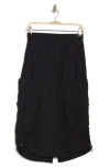 Democracy Tech Side Ruched Skirt In Black