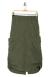 Democracy Tech Side Ruched Skirt In Lily Pad