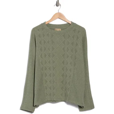 Democracy Textured Dolman Sleeve Sweater In Green