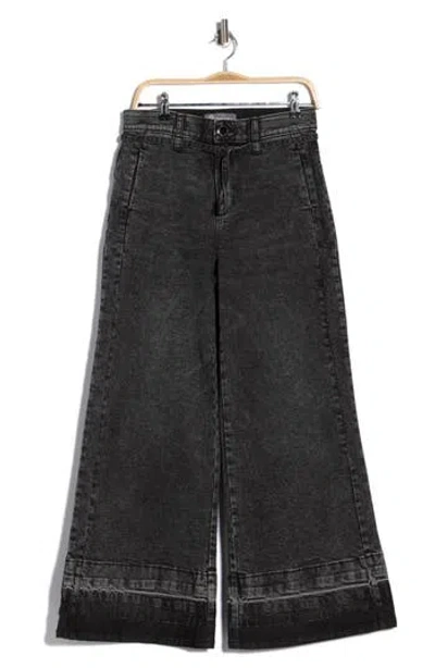 Democracy Tie Waist Wide Leg Jeans In Black