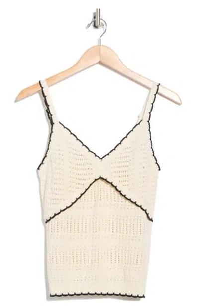 Democracy Tipped Open Stitched Sweater Tank