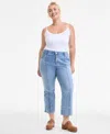 Democracy Trendy Plus Size "ab"solution High-rise Kick-flare Jeans In Blue