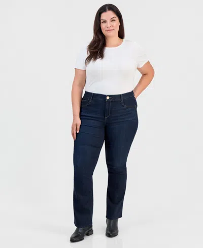Democracy Trendy Plus Size Absolution Itty Bitty Bootcut Jeans In Indigo