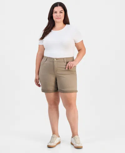 Democracy Trendy Plus Size Absolution Mid-rise Shorts In Multi