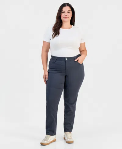 Democracy Trendy Plus Size Absolution Straight-leg Jeans In Pewter