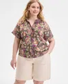 Democracy Trendy Plus Size Absolution Skyrise Utility Bermuda Shorts In Brown