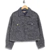 Democracy Tweed Crop Jacket In Gray