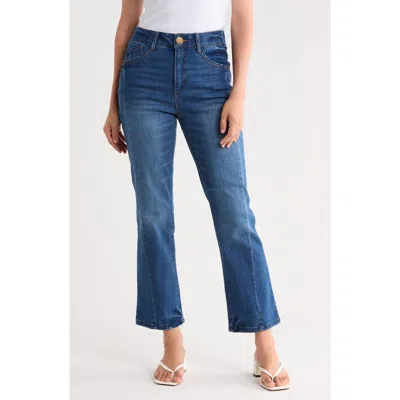 Democracy Twisted Seam High Waist Barely Bootcut Jeans In Mid Wash