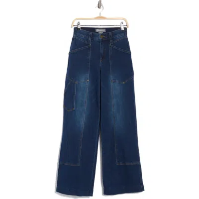 Democracy Utility V Pocket Wide Leg Jeans In Indigo