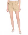 Democracy Vintage Walnut Utility Shorts In Khaki In Gold