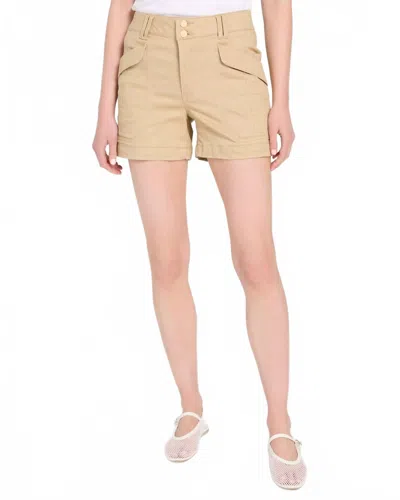 Democracy Vintage Walnut Utility Shorts In Khaki In Gold