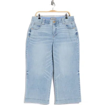 Democracy Wide Leg Crop Jeans In Blue