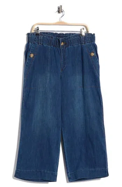 Democracy Wide Leg Crop Jeans In Blue