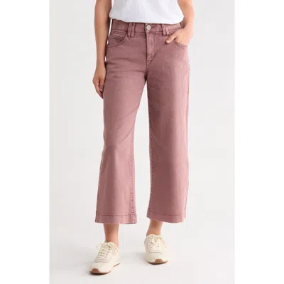 Democracy Wide Leg Crop Jeans In Washed Rose Taupe