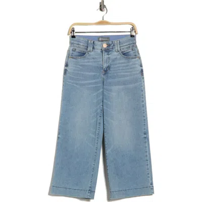 Democracy Wide Leg Cropped Jeans In Blue