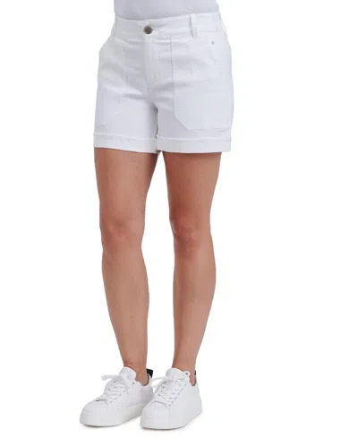 Democracy Women's Ab Solution Cargo Casual High Rise Shorts In Optic White