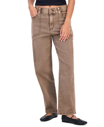 Democracy Women's Ab Solution High-rise Relaxed Straight-leg Jeans In Brown