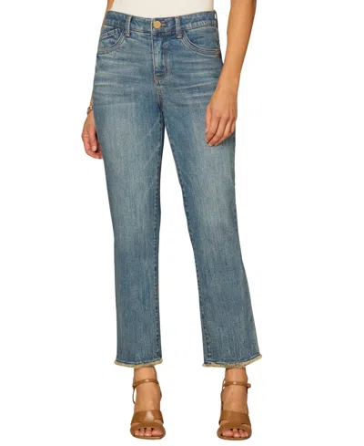 Democracy Women's "ab" Solution Slim Straight Leg Jean In Mid Blue Artisanal