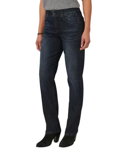 Democracy Dina Straight Leg Jeans In Dark Denim In Blue