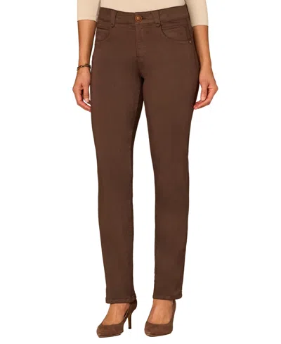 Democracy Women's "ab" Solution Straight Leg Jeans In Brown