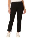 Democracy Petite Absolution Raw-hem Slim-straight Jeans In Black