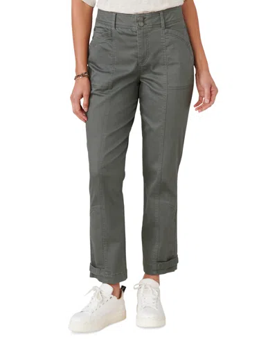 Democracy Women's "ab"solution High-rise Tapered Utility Jeans In Thyme Thyme
