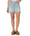 Democracy Womens Absolution Leisure Skyrise Drawstring Denim Shorts 4p 24w In Blue