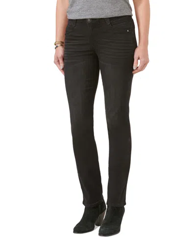 Democracy Women's "ab"solution Mid Rise Straight Leg Jeans In Black