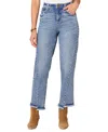 Democracy Women's "ab"solution Spliced-seam Step-hem Ankle Jeans In Mid Blue