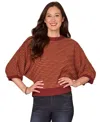 Democracy Women's Dolman Blouson Sleeve Sweater In Brown