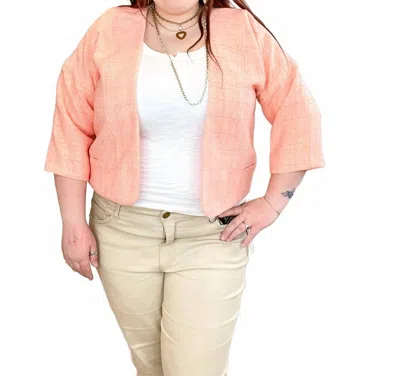 Democracy Women's Drop Shoulder Cropped Bolero Jacket In Canyon Clay In Pink