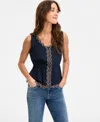 Democracy Women's Embroidered Peplum Top