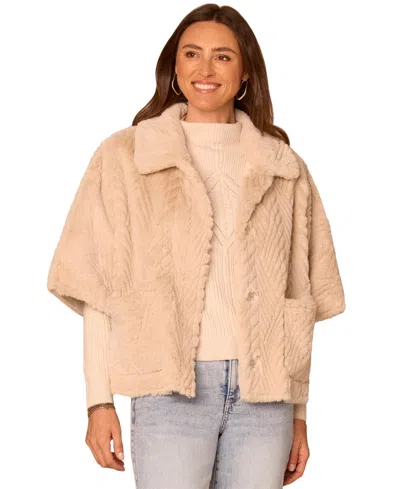Democracy Women's Faux Fur Wide-collar Capelet In Neutral