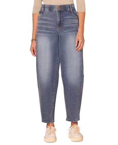 Democracy Women's High-rise Ab-solution Barrel-leg Jeans In Black