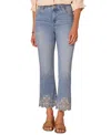 Democracy Petite High-rise Embroidered Flare Jeans In Light Blue