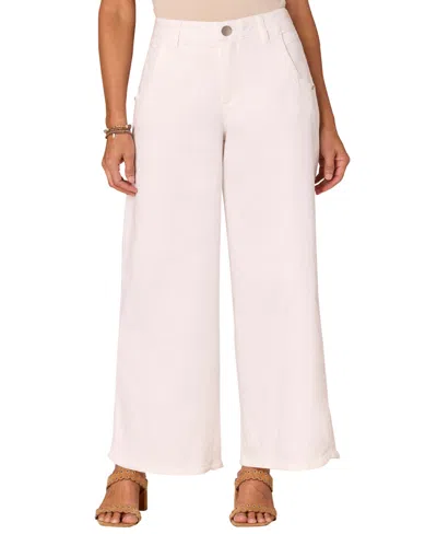 Democracy Women's High Rise Slim Straight "ab" Solution Jeans In Optic White