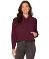 Democracy Women's Long Sleeve Top In Burgundy