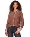 Democracy Women's Long Sleeve With French Cuff Shirt In Brown