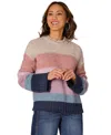 Democracy Womens Knit Pullover Sweater In Oatmeal,navy Multi