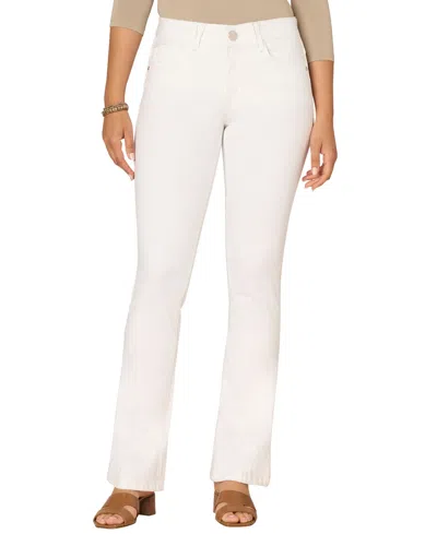 Democracy Women's Petite Mid-rise Pocket Detail Jeans In White