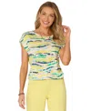 Democracy Women's Petite Printed Top In Multi