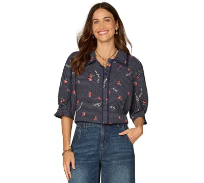 Democracy Women's Printed Collared Top In Multi